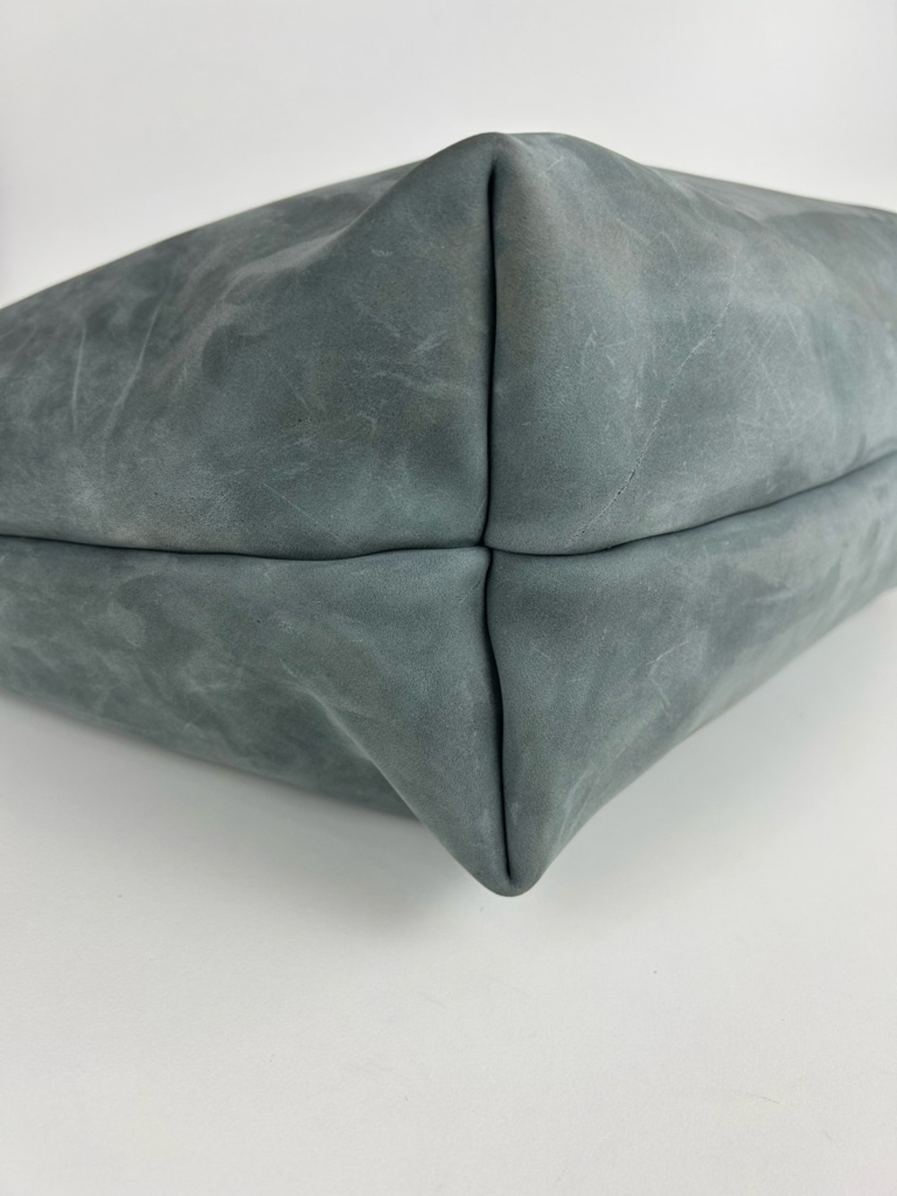 PORTLAND LEATHER LARGE SIZE SLATE BLUE GRAY TOTE BAG SHOULDER PURSE - Picture 6 of 13